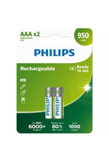 Pack de 2 Pilas AAA Philips...