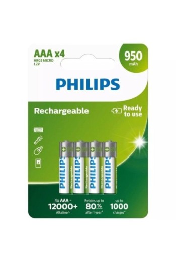 Pack de 4 Pilas AAA Philips...