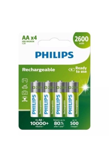 Pack de 4 Pilas AA Philips...