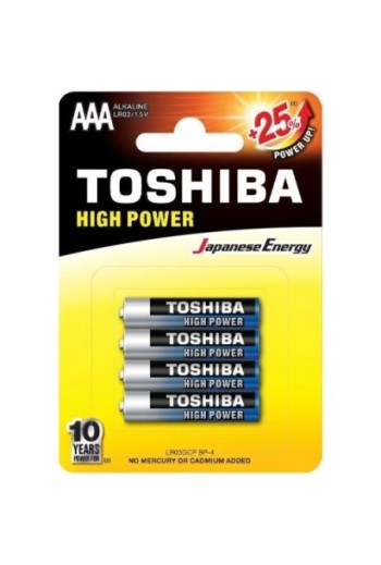 Pack de 4 Pilas AAA Toshiba...