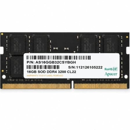 Memoria RAM Apacer ES.16G21.GSH 16GB/ DDR4/ 3200MHz/ 1.2V/ CL22/ SODIMM