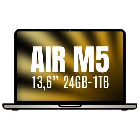 Apple Macbook Air 13,6"/ M5 10-Core CPU/ 24GB/ 1TB SSD/ 10-Core GPU/ Blanco Estrella