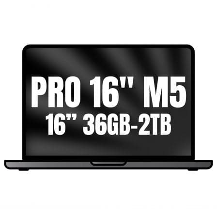 Apple Macbook Pro 16"/ M5 Max 18-Core CPU/ 36GB/ 2TB SSD/ 32-Core GPU/ Negro Espacial
