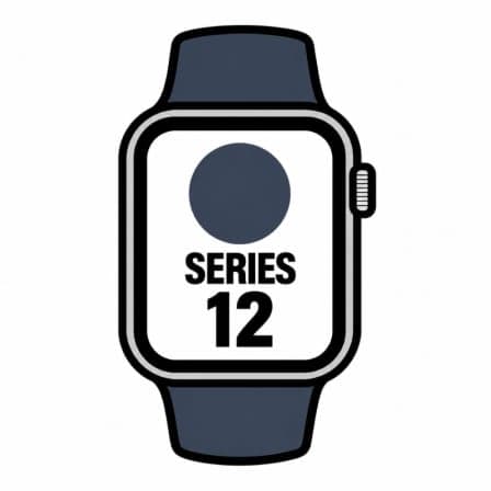 Apple Watch Series 12/ GPS/ 46mm/ Gris Espacial/ Correa Deportiva Azul Marino (S/M)