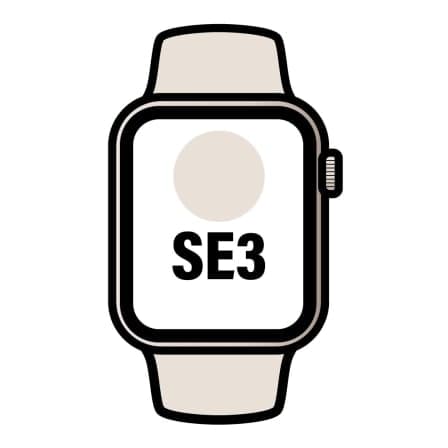 Apple Watch SE3/ GPS/ Cellular/ 44mm/ Caja de Aluminio Blanco Estrella/ Correa Deportiva Arena M/L
