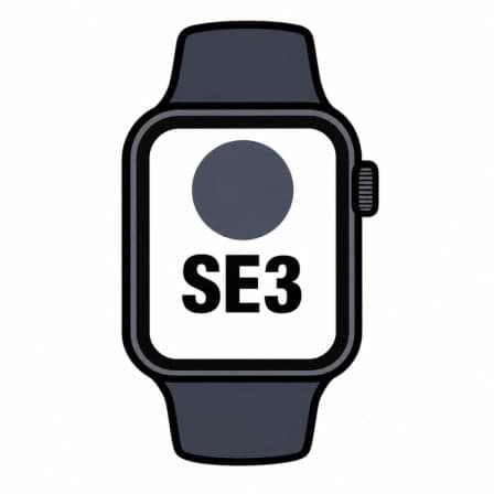 Apple Watch SE3/ GPS/ Cellular/ 44mm/ Caja de Aluminio Medianoche/ Correa Deportiva Azul Marino S/M