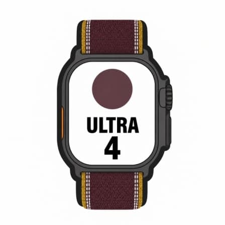 Apple Watch Ultra 4/ GPS/ 49mm/ Caja de Titanio Negro/ Correa Loop Trail Burdeos M/L
