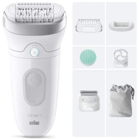 Depiladora Braun Silk Epil SkinSpa7 7-081/ con Batería/ 6 Accesorios