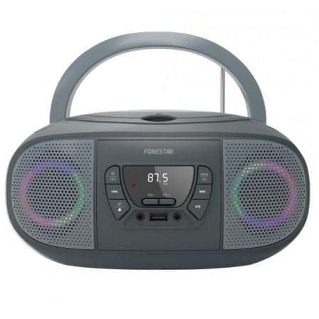 Radio CD Fonestar BOOM-GO-G/ 13W/ a Pilas/ con Cable/ Gris