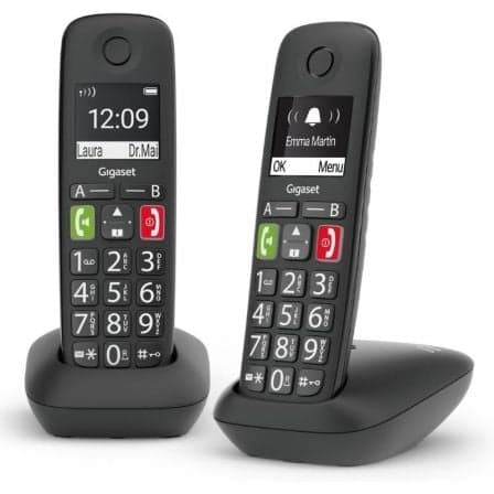 Teléfono Inalámbrico Gigaset E290/ Pack DUO/ Negro