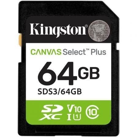 Tarjeta de Memoria Kingston CANVAS Select Plus 64GB SD XC/ Clase 10/ 100MBs