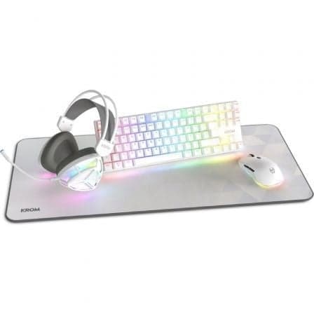 Pack Gaming Krom Klass/ Teclado RGB + Ratón Óptico RGB + Alfombrilla + Auriculares RGB