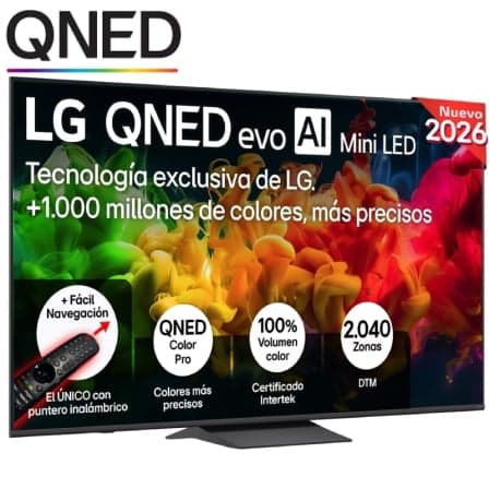 Televisor LG QNED evo AI QNED8EB Mini LED 75QNED8EB3A 75"/ Ultra HD 4K/ Smart TV/ WiFi