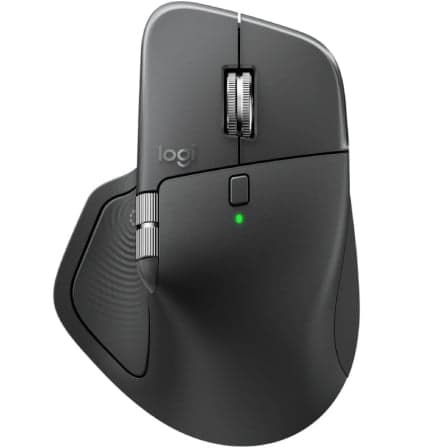 Ratón Ergonómico Inalámbrico Logitech MX Master 4/ Batería recargable/ Hasta 8000 DPI/ Grafito