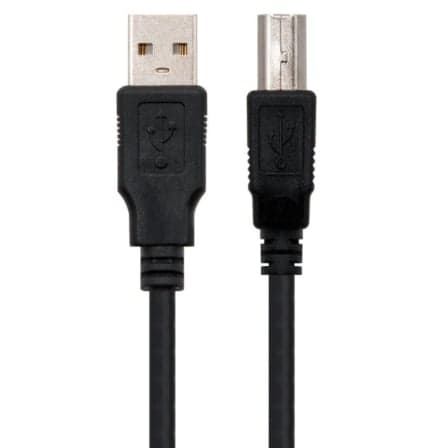 Cable USB 2.0 Impresora Nanocable 10.01.0102/ USB Tipo-B Macho - USB Macho/ 1m/ Negro