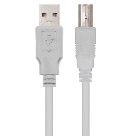 Cable USB 2.0 Impresora Nanocable 10.01.0104/ USB Tipo-B Macho - USB Macho/ 3m/ Beige
