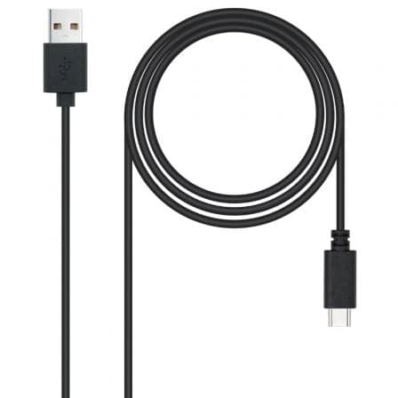 Cable USB 2.0 Nanocable 10.01.2103/ USB Macho - USB Tipo-C Macho/ 480Mbps/ 3m/ Negro