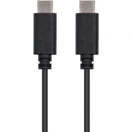Cable USB 2.0 Tipo-C Nanocable 10.01.2301/ USB Tipo-C Macho - USB Tipo-C Macho/ 480Mbps/ 1m/ Negro