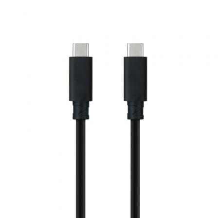 Cable USB 3.1 Tipo-C Nanocable 10.01.4100/ USB Tipo-C Macho - USB Tipo-C Macho/ Hasta 100W/ 10Gbps/ 50cm/ Negro