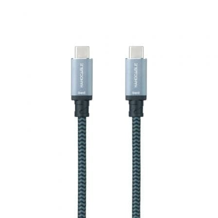 Cable USB 3.1 Tipo-C Nanocable 10.01.4101-COMB/ USB Tipo-C Macho - USB Tipo-C Macho/ Hasta 100W/ 10Gbps/ 1m/ Gris y Negro