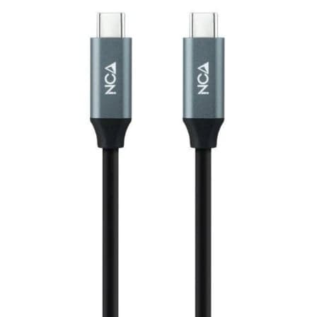Cable USB 3.2 Tipo-C Nanocable 10.01.4303/ USB Tipo-C Macho - USB Tipo-C Macho/ hasta 100W/ 20Gbps/ 3m/ Gris y Negro