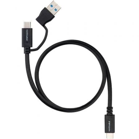Cable USB 3.2 Tipo-C Nanocable 10.01.4800/ USB Tipo-C Macho/ USB Macho - USB Tipo-C Macho/ Hasta 60W/ 10Gbps/ 50cm/ Negro