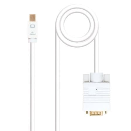 Cable Conversor Nanocable 10.15.4102/ Mini DP Macho - VGA Macho/ 2m/ Blanco