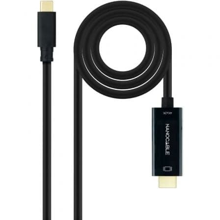 Cable Conversor Nanocable 10.15.5135/ USB Tipo-C Macho - HDMI Macho/ 5m/ Negro