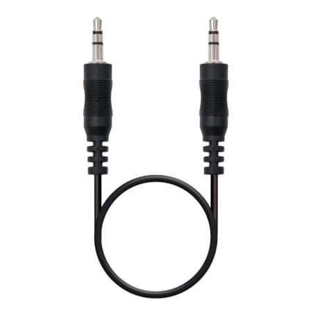 Cable Estéreo Nanocable 10.24.0100/ Jack 3.5 Macho - Jack 3.5 Macho/ 30cm/ Negro