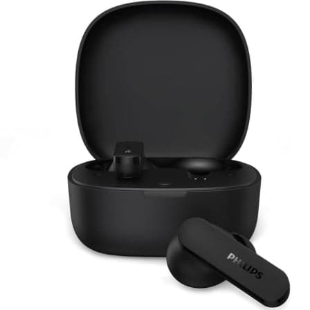 Auriculares Bluetooth Philips TAT2100BK con estuche de carga/ Autonomía 8h/ Negros