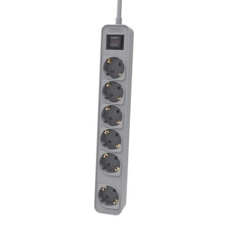 Regleta con Interruptor Philips CHP2164G/10/ 6 Tomas de corriente/ Cable 1.5m/ Gris