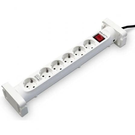 Regleta con interruptor Salicru SAFE 6S/ 6 Tomas de corriente/ Cable 1.4m/ Blanca