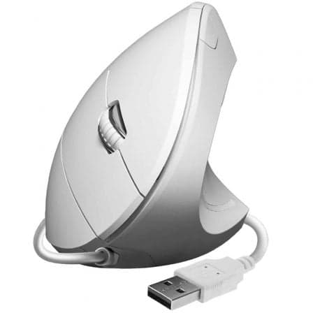 Ratón Vertical Subblim Glide Vertical Ergo Wired/ Hasta 1600 DPI/ Blanco