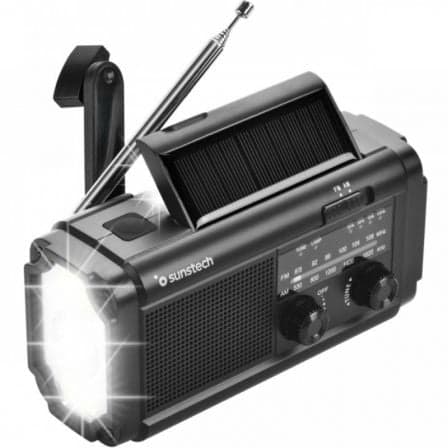 Radio Portátil Sunstech RPE25/ con Batería/ Linterna/ Negra