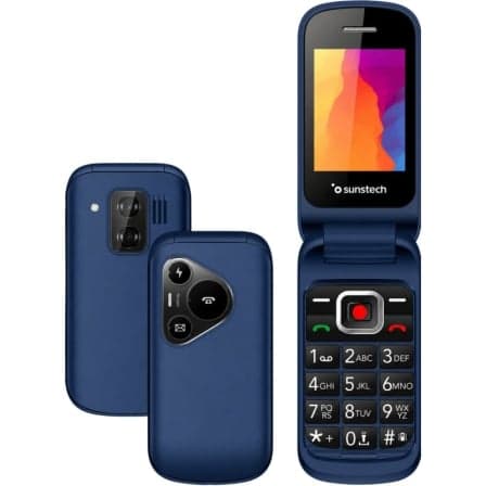 Teléfono Móvil Sunstech CELT24 para Personas Mayores/ Azul