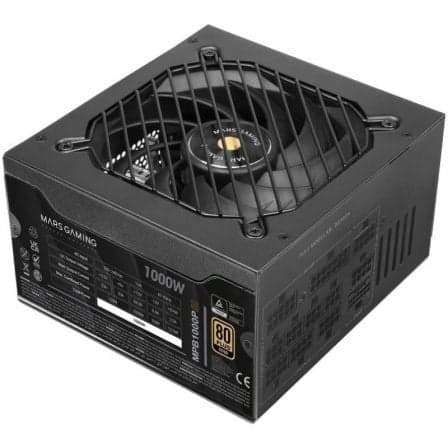 Fuente de Alimentación Mars Gaming MPB1000PSI/ 1000W/ Ventilador 14cm/ ATX 3.1/ PCIe 5.1/ 80 Plus Gold