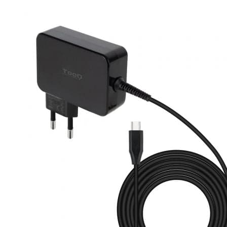 Cargador de Portátil GaN TooQ TQLC-USBCGAN90PD/ 1xUSB Tipo-C/ 90W/ Automático/ Voltaje 5-20V