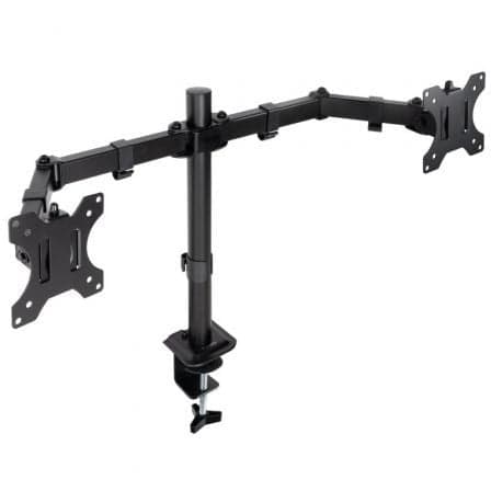 Soporte de Mesa para 2 Monitores TooQ DB1802TN-B/ Giratorio/ Inclinable/ hasta 8kg