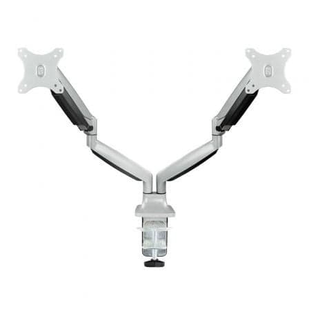 Soporte de Mesa para 2 Monitores TooQ DB3132TNR-S/ Giratorio/ Inclinable/ hasta 9kg