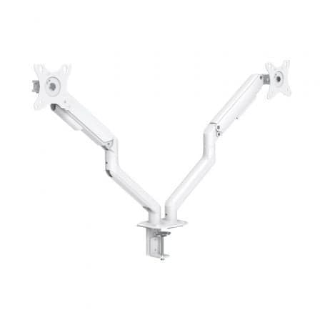 Soporte de Mesa para 2 Monitores TooQ DB4132TNR-W/ Giratorio/ Inclinable/ hasta 9kg