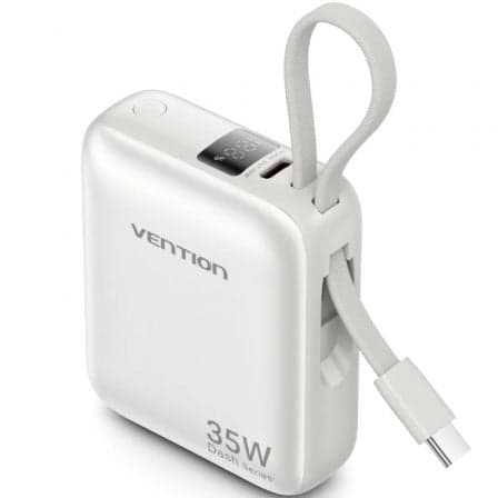 Powerbank 10000mAh Vention FHEN0/ 35W/ Beige/ Incluye Cable USB Tipo-C