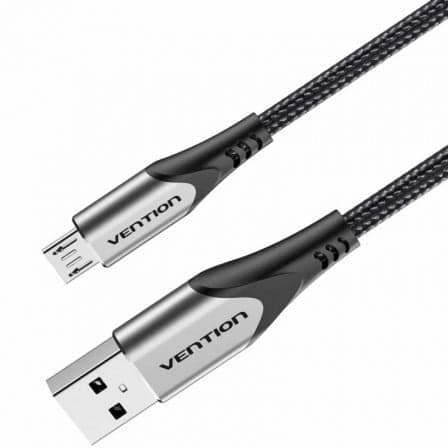 Cable USB 2.0 Vention COAHH/ microUSB Macho - USB Macho/ 480Mbps/ 2m/ Gris