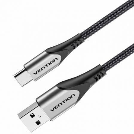 Cable USB 2.0 Tipo-C Vention CODHH/ USB Macho - USB Tipo-C Macho/ 480Mbps/ 2m/ Gris