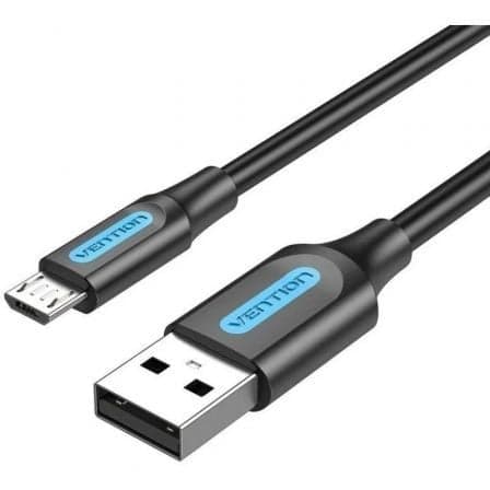 Cable USB 2.0 Vention COLBC/ USB Macho - MicroUSB Macho/ 480Mbps/ 25cm/ Negro