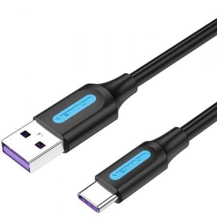 Cable USB 2.0 Tipo-C Vention CORBG/ USB Macho - USB Tipo-C Macho/ 480Mbps/ 1.5m/ Negro