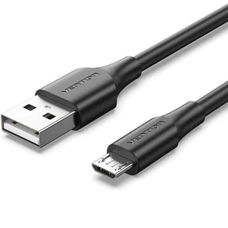 Cable USB 2.0 Vention CTIBH/ USB Macho - MicroUSB Macho/ Hasta 60W/ 480Mbps/ 2m/ Negro
