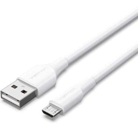 Cable USB 2.0 Vention CTIWF/ USB Macho - MicroUSB Macho/ Hasta 60W/ 480Mbps/ 1m/ Blanco