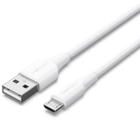 Cable USB 2.0 Vention CTIWG/ USB Macho - MicroUSB Macho/ Hasta 60W/ 480Mbps/ 1.5m/ Blanco
