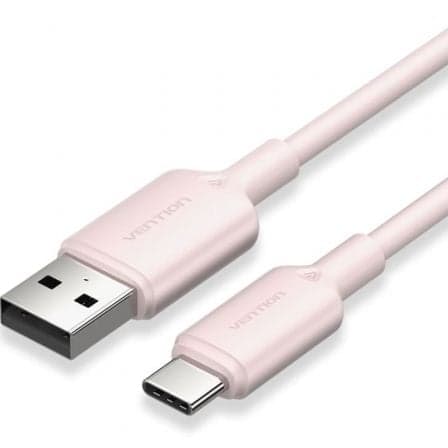 Cable USB 2.0 Tipo-C Vention CTQPH/ USB Tipo-C Macho - USB Macho/ Hasta 60W/ 480Mbps/ 2m/ Rosa