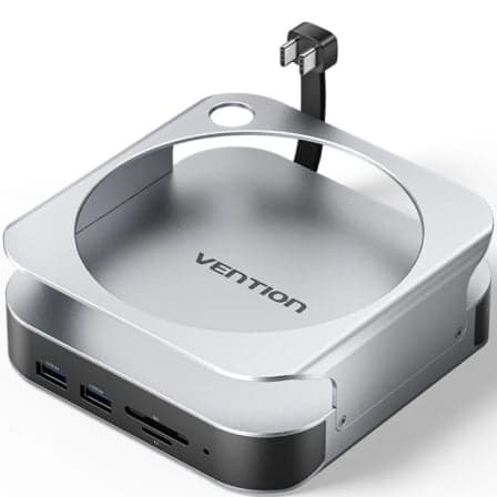 Docking para Mac Mini USB Tipo-C Vention THIHAG/ Ranura SSD M.2/ 4xUSB/ 1xUSB Tipo-C/ 1xDisplayPort 4K/ 1xLector Tarjetas/ 1xJack 3.5mm